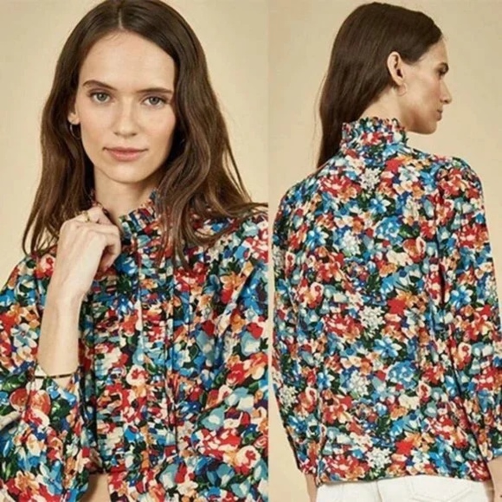 Hunter Bell Beverly Wild Rose Lightweight Button Down Top